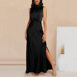 1 x RAW Customer Returns KOEMCY Women s Elegant Dress with Sleeveless Elegant Dress Cocktail Dress Formal Maxi Evening Dress Wedding Banquet Black,M  - RRP €32.99