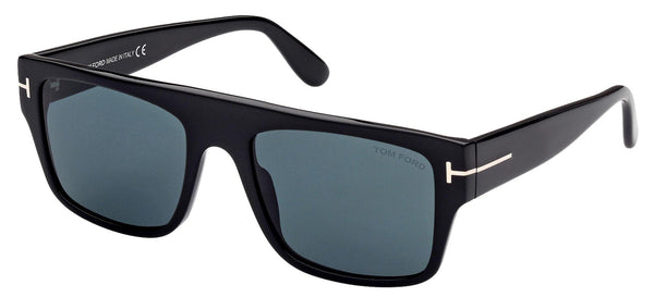 1 x RAW Customer Returns Tom Ford Sunglasses DUNNING-02 FT 0907 Shiny Black Blue 55 19 145 men - RRP €214.56