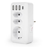 1 x RAW Customer Returns Ailao multiple socket with USB double plug for socket multiple plug 1 socket adapter 2 Euro double sockets 3 USB and 1 Type C connection Power up to 4000W max. 250V, 16A  - RRP €21.6