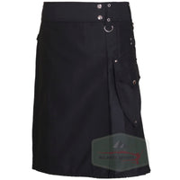 1 x RAW Customer Returns Kilt for Men Men s Cargo Fashion Utility Kilt 48 , Black  - RRP €39.32