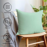 1 x RAW Customer Returns Encasa Cotton Pillow Cases, Set of 2 I 18x18 in 45x45 cm - Mint Green I No Insert I Simply Pillowcases I Machine Washable Indoor Use Only - RRP €17.48