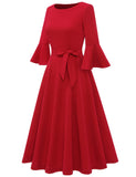 1 x RAW Customer Returns Homrain Red Dresses Women Elegant Long Sleeve Dresses Formal Dresses for Wedding Cocktail Dress Christmas Dress Red 3XL - RRP €43.99