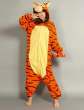 1 x RAW Customer Returns Kigurumi Pajamas Jumpsuit Animal Costume for Carnival, Halloween, Party, Cosplay One-piece in Flannel, Soft and Comfortable Height 148cm-158cm S, Tiger  - RRP €30.99