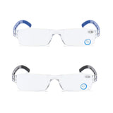 1 x RAW Customer Returns KoKoBin Frameless Reading Glasses Reading Aid with Blue Light Filter Anti Blue Light Reading Aid for Men and Women 2 Pack, 2.5  - RRP €58.8