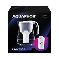 1 x RAW Customer Returns AQUAPHOR water filter Provence White incl. 1 A5 filter I Carafe for 4.2l I Large water filter in glass look I Reduces limescale chlorine I Table water filter I Stylish container I Perfect for the family - RRP €19.95