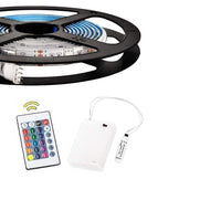 1 x RAW Customer Returns 2m battery powered RGB LED strip lights Flexible rope light with battery power supply and 24 keys RF remote control - RRP €14.11