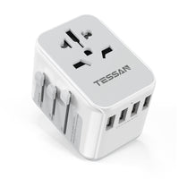 1 x RAW Customer Returns TESSAN travel adapter worldwide, universal socket adapter with 4USB and 1AC socket, travel plug for Germany USA England Thailand Italy Australia International power adapter - RRP €20.68