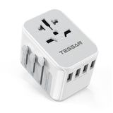 1 x RAW Customer Returns TESSAN travel adapter worldwide, universal socket adapter with 4USB and 1AC socket, travel plug for Germany USA England Thailand Italy Australia International power adapter - RRP €20.68