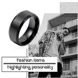 1 x RAW Customer Returns Flongo Men s Ring, 8mm Band Rings Thumb Ring Signet Ring Black Valentine Love Couple Engagement Rings Wedding Polished Men s Accessories Size 61 - RRP €24.0