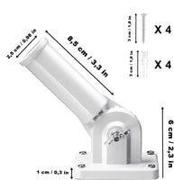 1 x RAW Customer Returns Yitobici Flagpole Holder Mounting Bracket, White Adjustable Flagpole Holder, Flagpole Holder with Screws White  - RRP €26.4