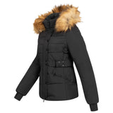 1 x RAW Customer Returns Elara Women s Quilted Jacket Parka Short Coat Black Chunkyrayan EL-JA03 Black Natural-36 S  - RRP €89.95