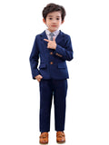 1 x RAW Customer Returns LOLANTA 2-piece boys formal suit set, children s blazer trousers outfit, casual wear or wedding dress, blue, 130 - RRP €42.08