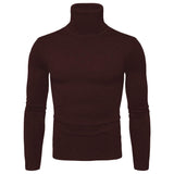 1 x Brand New CELANDA Men s Knitted Jumper Stand-Up Collar Turtleneck Sweater Slim Fit Turtleneck Pullover Warm Knitted Jumper Red Coffee Size 3XL Label Size 4XL - RRP €27.6