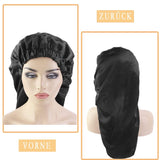 3 x Brand New Long satin sleeping cap hair hat girls silk hat, ladies long satin hat sleeping cap hair cap sleeping cap sleeping cap for protecting long hair black  - RRP €21.12