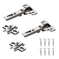 1 x RAW Customer Returns Kit of 2 SALICE Hinges Neck 0 94 Snap 35 MM with 2 Bases H0 and 8 Screws - straight neck hinge bundle with base base for kitchen doors, furniture doors, concealed opening - RRP €16.67