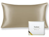 1 x RAW Customer Returns Texbee Silk Pillowcase 40x80cm for Hair and Skin 1PC Both Sides Natural Pillowcase Silk with Hidden Zipper Soft Breathable Smooth Standard Size Taupe - RRP €18.69