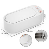 1 x RAW Customer Returns Ultrasonic cleaning device for glasses, 45000Hz ultrasonic cleaner 400ML ultrasonic glasses cleaning device, multifunctional glasses cleaner ultrasonic device for dentures, rings, watches, silver jewelry, white - RRP €21.17