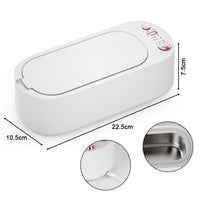 1 x RAW Customer Returns Ultrasonic cleaning device for glasses, 45000Hz ultrasonic cleaner 400ML ultrasonic glasses cleaning device, multifunctional glasses cleaner ultrasonic device for dentures, rings, watches, silver jewelry, white - RRP €21.6