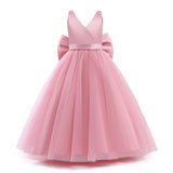 1 x RAW Customer Returns NNJXD Flower Girls Wedding Dress Backless Pageant Dress Long Formal Dress 784 Pink Size 160 12-13 Years - RRP €39.98