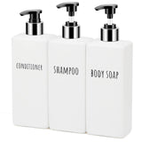 1 x RAW Customer Returns Segbeauty soap dispenser, 3 pieces 500 ml soap dispenser set with labels for shampoo conditioner body soap, shampoo bottles for filling for kitchen and bathroom, white - RRP €23.18