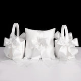 4 x Brand New Wedding Flower Basket Flower Girl Basket Bow Flower Girl Basket Ivory for Wedding Ceremony Party Decoration - RRP €108.88