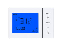 1 x RAW Customer Returns Battery Boiler Thermostat, Built-in Chronothermostat Box 503, Backlit LCD Display Touch Buttons, Weekly Program, White, Modern - RRP €39.34