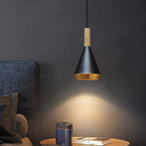 1 x RAW Customer Returns ouglres Pendant Light 1 Bulb Black, Vintage Wood Hanging Lamp Large, Industrial Metal, Glass Lampshade, Height Adjustable, Modern Pendant Light E27 for Living Room, Bedroom, Dining Room, Kitchen, Diameter 31 cm - RRP €41.34