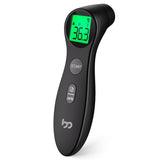 1 x RAW Customer Returns Contactless fever thermometer for babies, children and adults, forehead thermometer infrared digital thermometer for quick and hygienic measurement, fever alarm and 3-color display, black - RRP €21.92