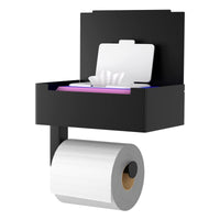 2 x RAW Customer Returns JiangLin Black toilet paper holder without drilling with wet wipes box, wall-mounted stainless steel toilet paper holder without drilling, toilet paper holder with storage box for kitchen and bathroom - RRP €38.3