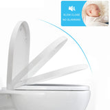 1 x RAW Customer Returns Family Toilet Seat, Slow Closing, 2-in-1 Toilet Seat with Integrated Child Seat, Adjustable Hinges and Quick Release for Easy Cleaning D-Shape  - RRP €40.19