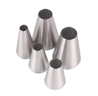 1 x RAW Customer Returns DUORUI Piping Nozzles Made of Stainless Steel Round, Cake Baking Decorating Tool Set Professional, 5 Pieces - RRP €8.59