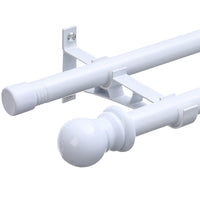 1 x RAW Customer Returns Double Curtain Rods for Windows 30-146 inch, 1 inch Heavy Duty Double Window Rods - Adjustable Decorative White Curtain Rod for Sliding Glass Door, Patio, Bedroom, Kitchen, Bathroom - RRP €40.3