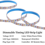 1 x RAW Customer Returns LED Strip 4m 2385 Warm White 3000K USB5V with RF Remote Control 120 LEDs M Dimmable Strip Lights CRI94 LED Lighting Kit Flexible Backlight DIY Lighting - RRP €20.4