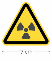 2 x RAW Customer Returns Set of 12 adhesive warning signs Radiation risk 7 cm Yellow triangle sticker dangerous warning 7 cm  - RRP €33.6