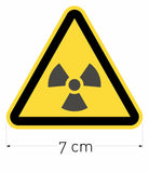 2 x RAW Customer Returns Set of 12 adhesive warning signs Radiation risk 7 cm Yellow triangle sticker dangerous warning 7 cm  - RRP €33.6