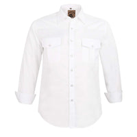 1 x RAW Customer Returns Coevals Club Men s Press Button Shirt Plain Regular Fit Long Sleeve Leisure Work Iron 05 White L - RRP €28.99