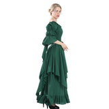 1 x RAW Customer Returns Fiamll Women s Steampunk Victorian Off Shoulder Medieval Maxi Dress Ladies Renaissance Cosplay Halloween Costume Green S M  - RRP €56.46