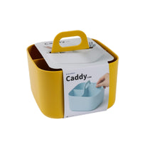 1 x RAW Customer Returns BLUE GINKGO Multipurpose Storage - Stackable Plastic Caddy with Handle for Crafts, Desk Caddy, Art Organizers and Containers, Makeup Square - Yellow - RRP €18.68