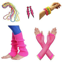 41 x Brand New Amaza 80s Costume Women Accessories Gloves Warmers Necklaces Earrings Bracelets Multicolor  - RRP €527.26