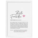 1 x Brand New Definition Posters Art Prints Christmas Gifts Best Friend Gifts Wall Pictures Living Room Christmas Gift Best Friend Birthday Wall decoration decoration living room DINA A4 with frame - RRP €15.12