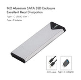 2 x RAW Customer Returns SSK Aluminum USB 3.1 to M.2 NGFF SSD Enclosure Adapter, External SATA Based M.2 Solid State Hard Drive Enclosure Only for M.2 SATA SSD  - RRP €33.56