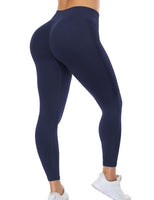 1 x RAW Customer Returns ZAAYO Sports Leggings for Women Scrunch Butt Gym High Waist Push Up Booty Leggings Navy, Small - RRP €27.22