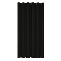 1 x RAW Customer Returns Deconovo Blackout Curtain Eyelet Curtains Living Room Eyelet Curtain Thermal Curtain Cold Protection Heat Insulating Door Divider Thermal Curtain 290 x 200 cm Height x Width , Black, 1 Piece - RRP €49.49