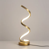 1 x RAW Customer Returns Table Lamp Spiral LED Bedside Lamps Table Lights Modern Golden 16W 1440LM Eye Protection Decorative Desk Lamp Curved For Bedroom Living Room Plug EU 220V 4500K White Natural  - RRP €42.99