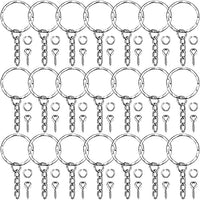 7 x Brand New Key Ring Chain, 50 Pieces Metal Key Ring Chain Circle with 50 Pieces Open Jump Rings and 50 Pieces Screw Eyelets for Organizing Keys and Making Crafts - RRP €159.6