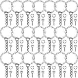 7 x Brand New Key Ring Chain, 50 Pieces Metal Key Ring Chain Circle with 50 Pieces Open Jump Rings and 50 Pieces Screw Eyelets for Organizing Keys and Making Crafts - RRP €159.6