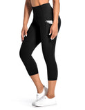 1 x RAW Customer Returns Desol Sport Leggings Women Pocket Capri 3 4 High Waist Elastic Opaque Plus Size Sport Leggings with Side Pockets for Yoga Leisure - RRP €20.16