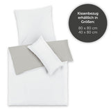 1 x Brand New Blumtal reversible bed linen 200x200 - made of breathable microfiber - duvet cover 200x200 2x pillowcases 40x80 Oeko-Tex - soft non-iron bed linen set, 3-piece, white light gray - RRP €28.51