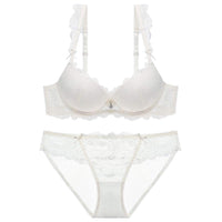 1 x RAW Customer Returns ZUKULIFE Women s Lace Push Up Bra Underwear Sets - White 80B  - RRP €20.16