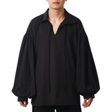 1 x RAW Customer Returns COSDREAMER Men s Pirate Shirt, Colonial Shirt, Renaissance, Poet Shirt, Blouse Black L  - RRP €31.37